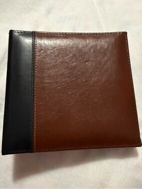 Pinnacle Faux Leather Photo Album Brown Black Book Bound Memory Album
